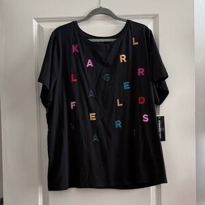 Karl Lagerfeld Black Multicolor Lettered Tee